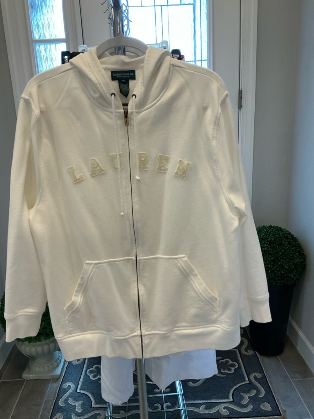 Ralph Lauren Cream Hoodie with Green Label
